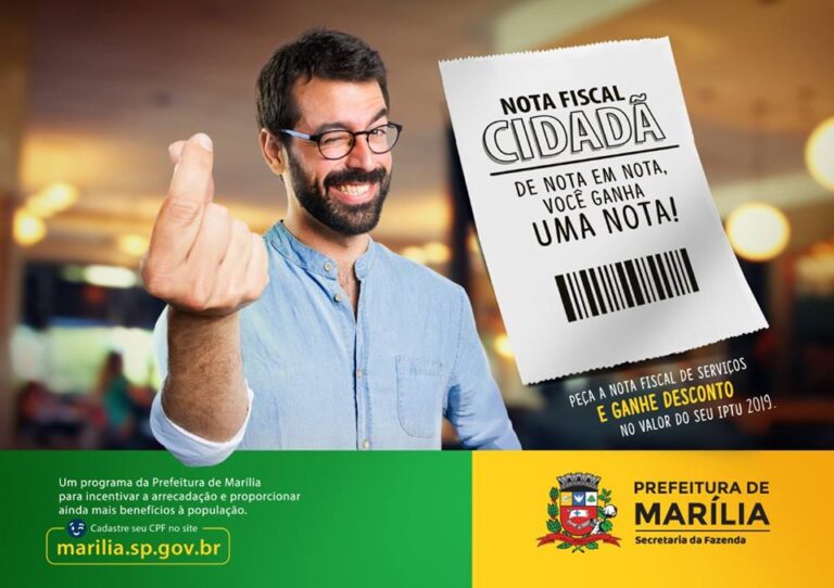 MARÍLIA – Créditos do Nota Fiscal Cidadã podem ser indicados até dia 31 para abatimento no IPTU 2019