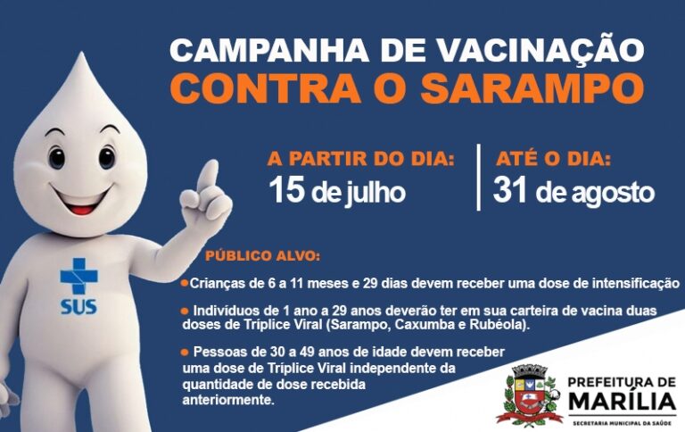 Sarampo –  1.080 DOSES DA VACINA JÁ FORAM APLICADAS