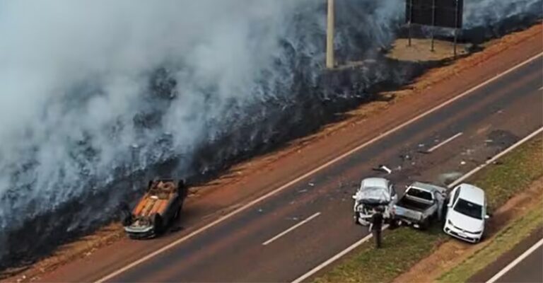 Incêndio criminoso coloca motoristas em risco na rodovia Jaú–Brotas