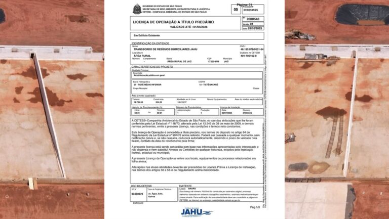 Jaú consegue licença provisória para transbordo de resíduos domiciliares