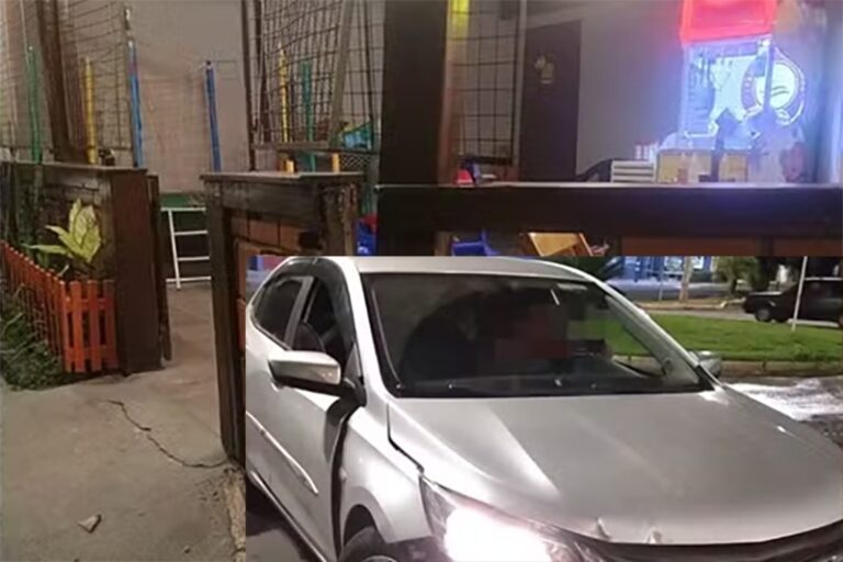 Carro invade pastelaria em Jaú