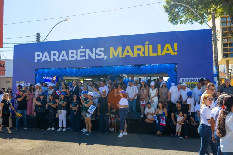 Marília celebra 97 anos com desfile cívico-militar e programação solidária