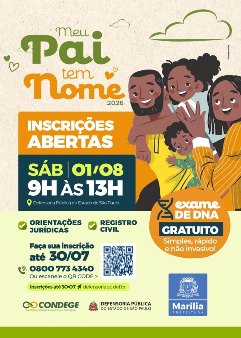 Cidadania em foco: Mutirão “Meu Pai Tem Nome” abre inscrições para reconhecimento de paternidade e exames de DNA gratuitos
